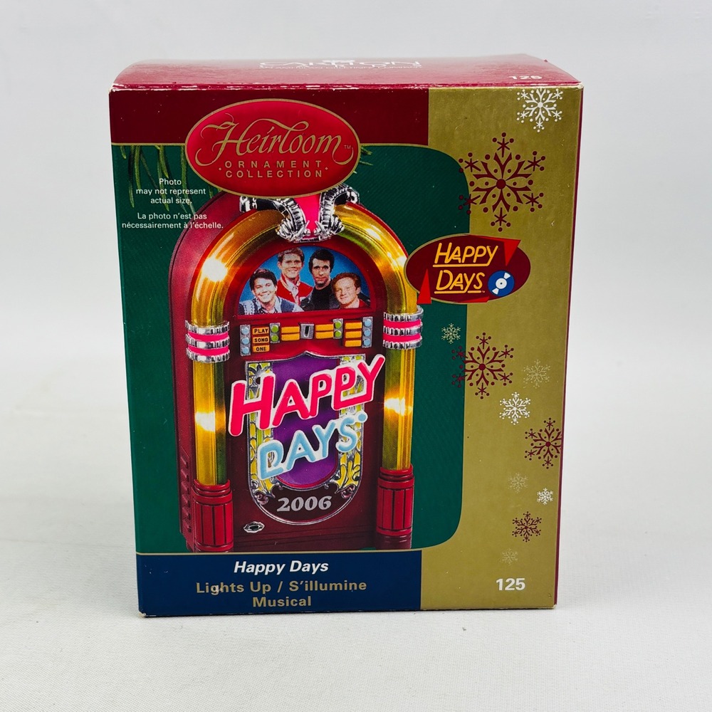 Carlton Heirloom Happy Days Jukebox Musical Light Up Christmas Ornament 2006
